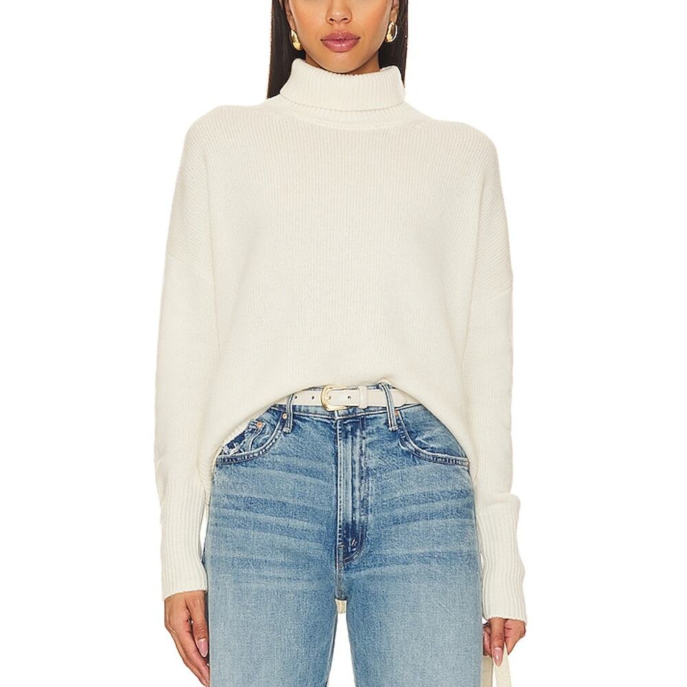 Rue Sophie Cozy Ivory Pullover Turtleneck Sweater Size XS